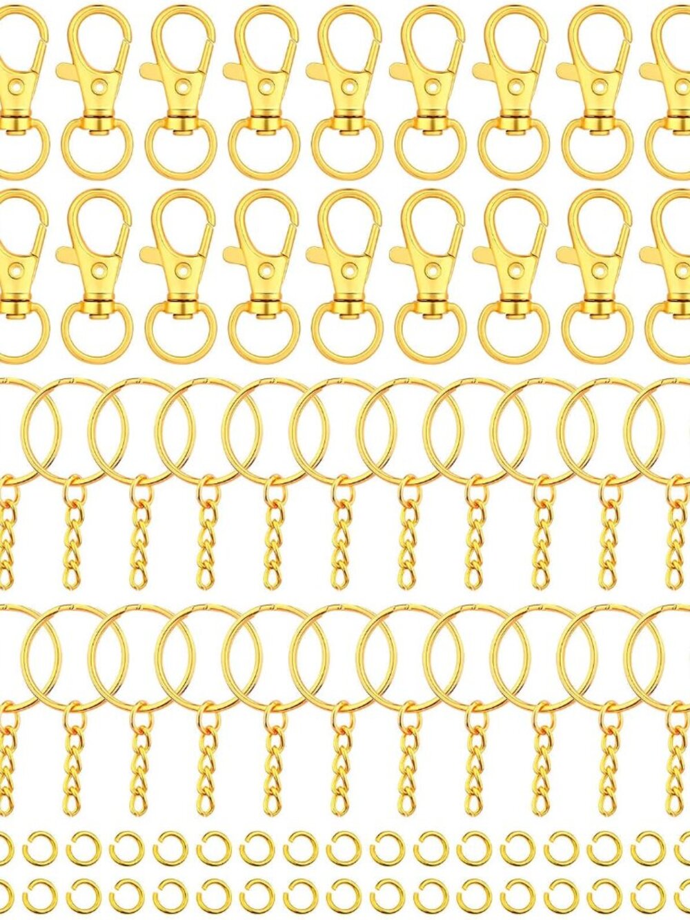 Keychain Rings for Crafts, 120pcs Gold Keychain Hardware Includes 60pcs Key Chai